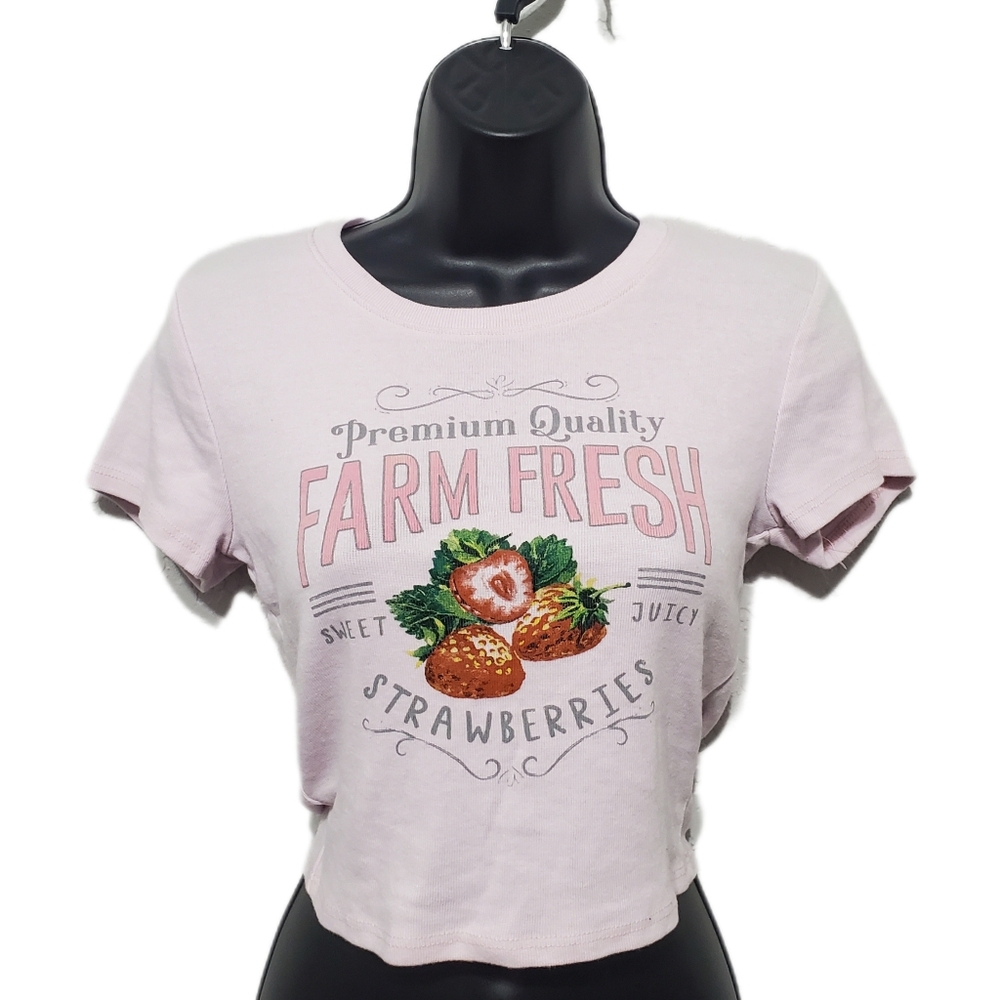 Full Tilt Farm Fresh Women's Pink Crop Top Size Large